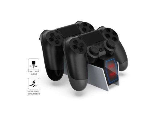 Зарядная станция DOBE для джойстиков PS4 / PS4 Slim / PS4 PRO с индикаторами, TP4-0417 Зарядная станция DOBE для джойстиков PS4 / PS4 Slim / PS4 PRO с индикаторами, TP4-0417