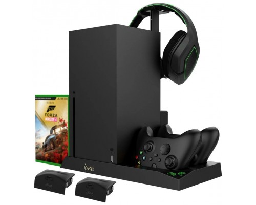 XBox Series X Multi-Functional Stand + Battery pack 1400mAH Black PG-XBX013 XBox Series X Multi-Functional Stand + Battery pack 1400mAH Black PG-XBX013